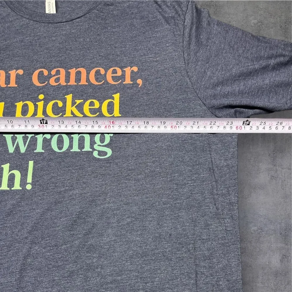 Bella+Canvas 2XL Dark Gray Tee Cancer Message USA Strong Nicaragua